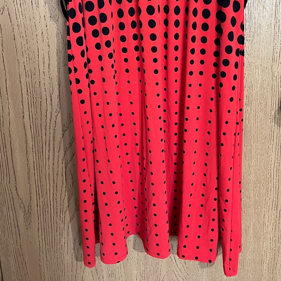Lane Bryant Women’s Red with Black Polka Dots Belted Slip In Dress Sz-18/20 - Picture 4 of 7